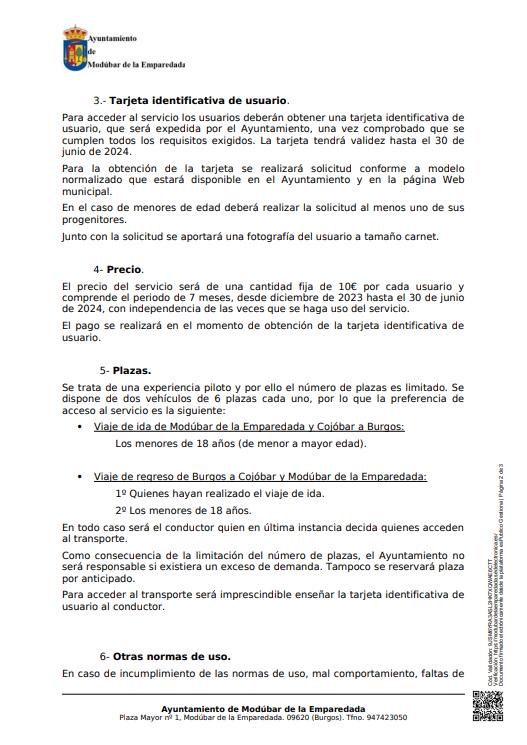 BASES DE ACCESO Y USO DEL SERVICIO TAXI RURAL JOVEN 2