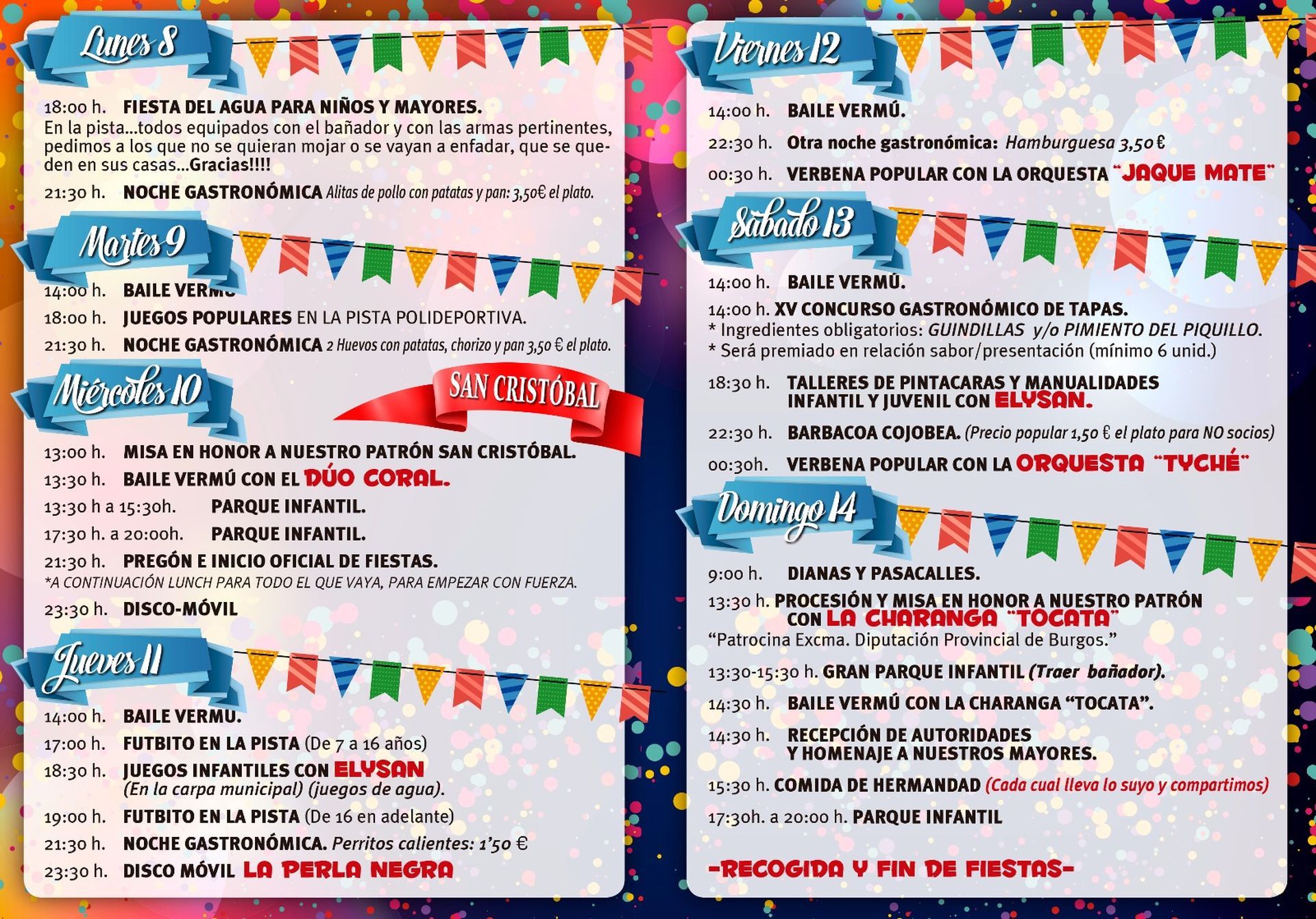 PROGRAMA DE FIESTAS COJÓBAR 2019